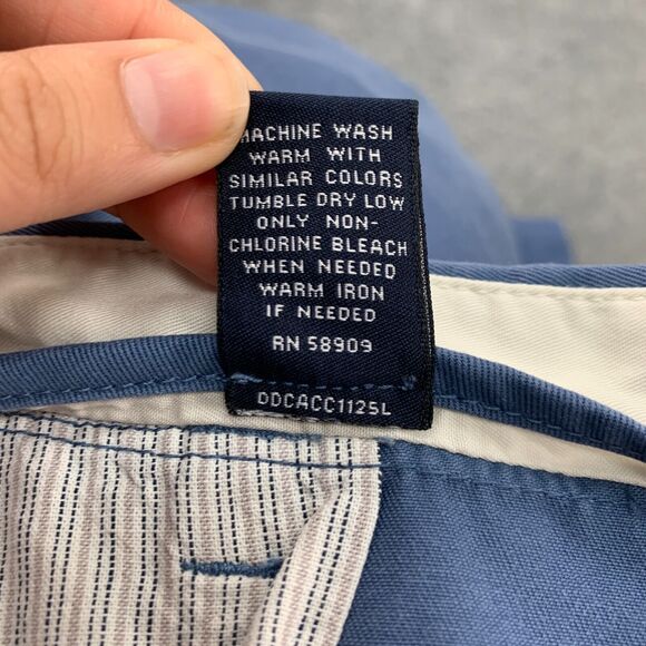 Cremieux Pants Mens 36x29 Cadet Blue Cotton Flat Front Belt Loops Straight Chino - Picture 12 of 14